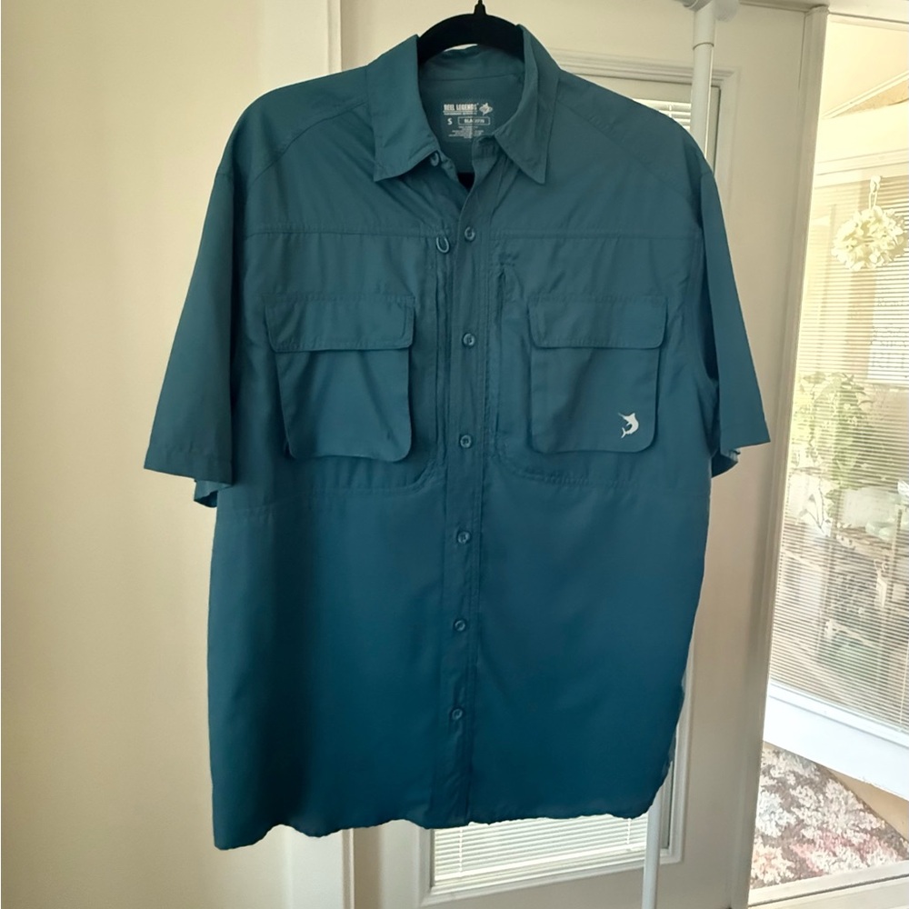 Reel Legends Men’s Fishing Shirt Blue, Size small C0099